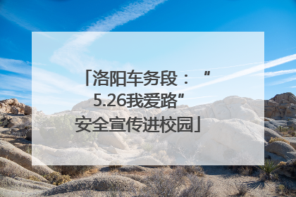 洛阳车务段：“5.26我爱路”安全宣传进校园